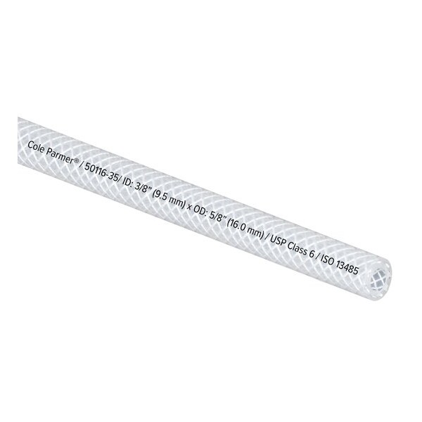 Cole Parmer Reinforced TPE Tubing, Clear, 3/8in ID x 5/8in OD; 50 Ft CP-FLXCBR6-10-50 - main